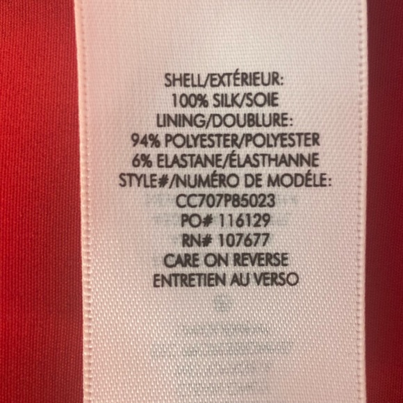 Alice + Olivia women red floral frilled 100% silk halter top. Size XS. Used. - Picture 7 of 8